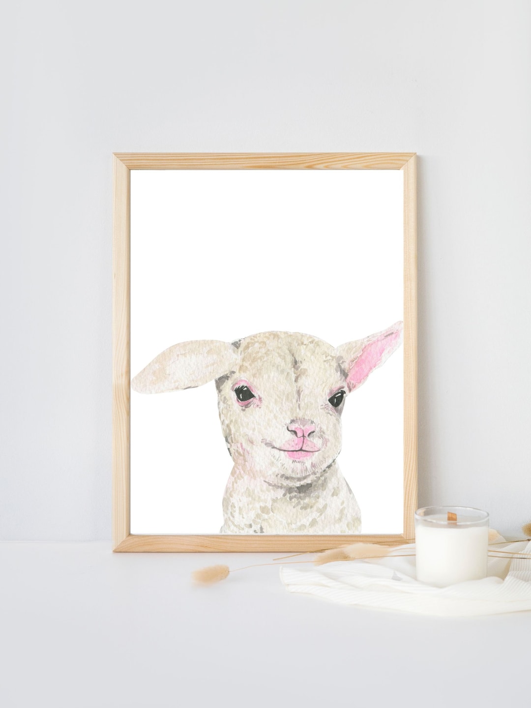 Nursery Wall Art. Cute Lamb Wall Art. Baby Nursery Wall Art. Farm