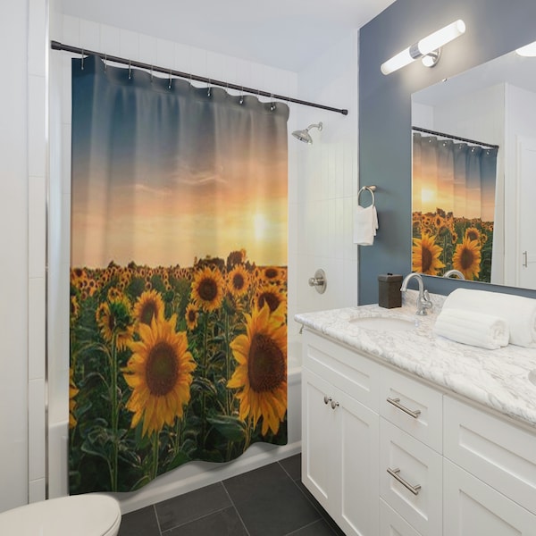 Sunflower Bathroom Shower Curtains Etsy