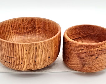 Medium and Small Hand-turned Red Oak Bowls