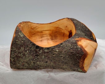 Unusual! Rustic Bowl Turned From Apple Crotch Wood