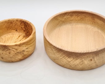 Lovely 6-inch and 4-inch Hand-turned Sycamore Wooden Bowls