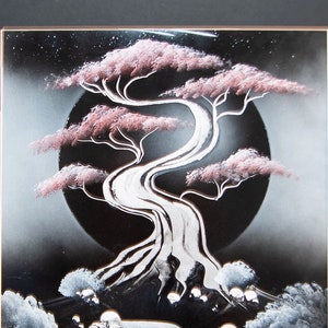 Bonsai Pink Spray paint art - art gifts spray paint - spray art - unique spray paint art - unique spray paint paintings