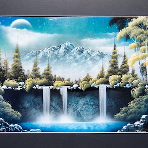 Mountainscape Spray paint art - mountian art spray paint - spray art prints - unique spray paint art - unique spray paint paintings