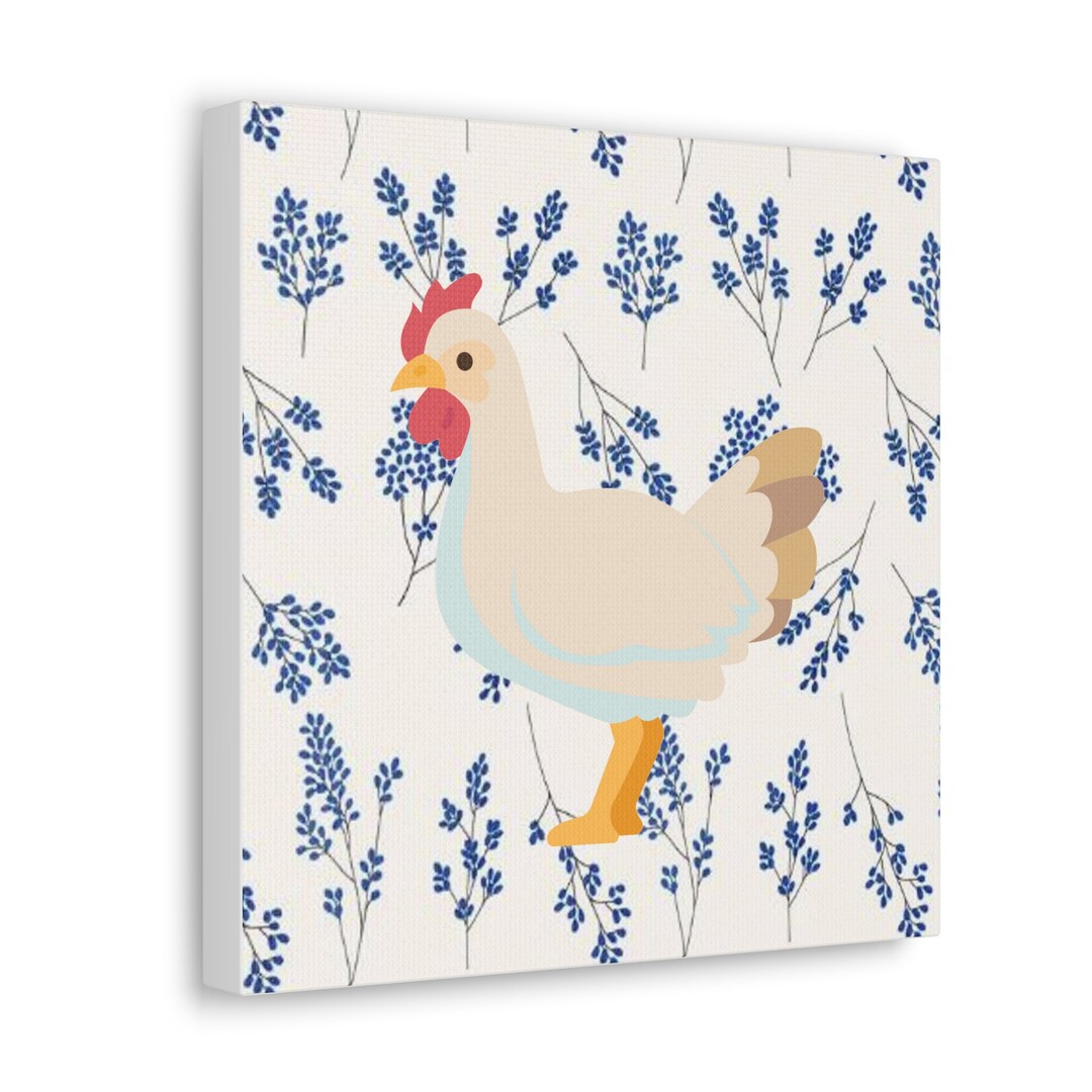 Farmhouse Chic Chicken Wall Art Unframed Canvas Print for the Kitchen ...