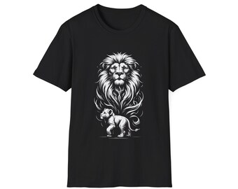King of the Jungle Unisex Softstyle T-Shirt, Lion Shirt, Fearless Tee, Safari Animal Lover Gift, Wildlife Graphic Tee