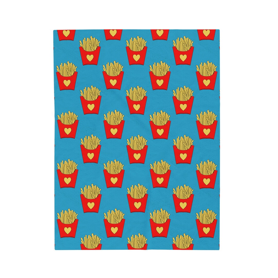 French Fries Print Pattern Blanket