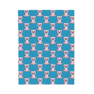 Pig Blanket, Velveteen Plush Blanket, Pig Lover Gift, Farm Animal Blanket, Birthday Gift, Baby Blanket, Teen Gift, Baby Shower, Pig Decor