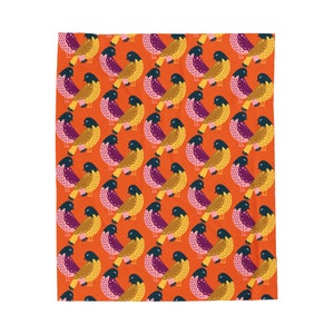Love Birds Blanket, Velveteen Plush Blanket, Bird Lover Gift, Colorful Blanket, Birthday Gift, Teen Gift, Bird Blanket, Bird Throw Blanket