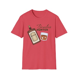 Bourbon Hunter T Shirt, Whiskey Lover Graphic Tee, Men&#39;s Women&#39;s Alcohol Drinking Shirt, Bourbon Aficionado Gift, Unisex Bourbon Apparel,