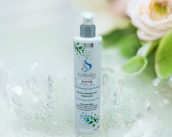 Saw Palmetto infused Biotin-Argan oil-Botanical-Shampoo-and-Conditioner, enriched with Rice protein, Ginseng extract, Rosemary, Ceramide