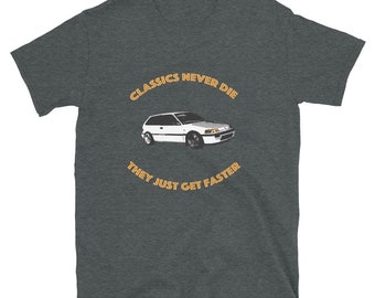 Premium T-shirt Honda Civic Hatchback 88 Honda SI classic car shirt -vintage style shirt