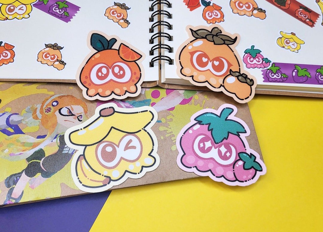 Fruit Squids Matte Vinyl Die Cut Stickers Laptop Water Etsy