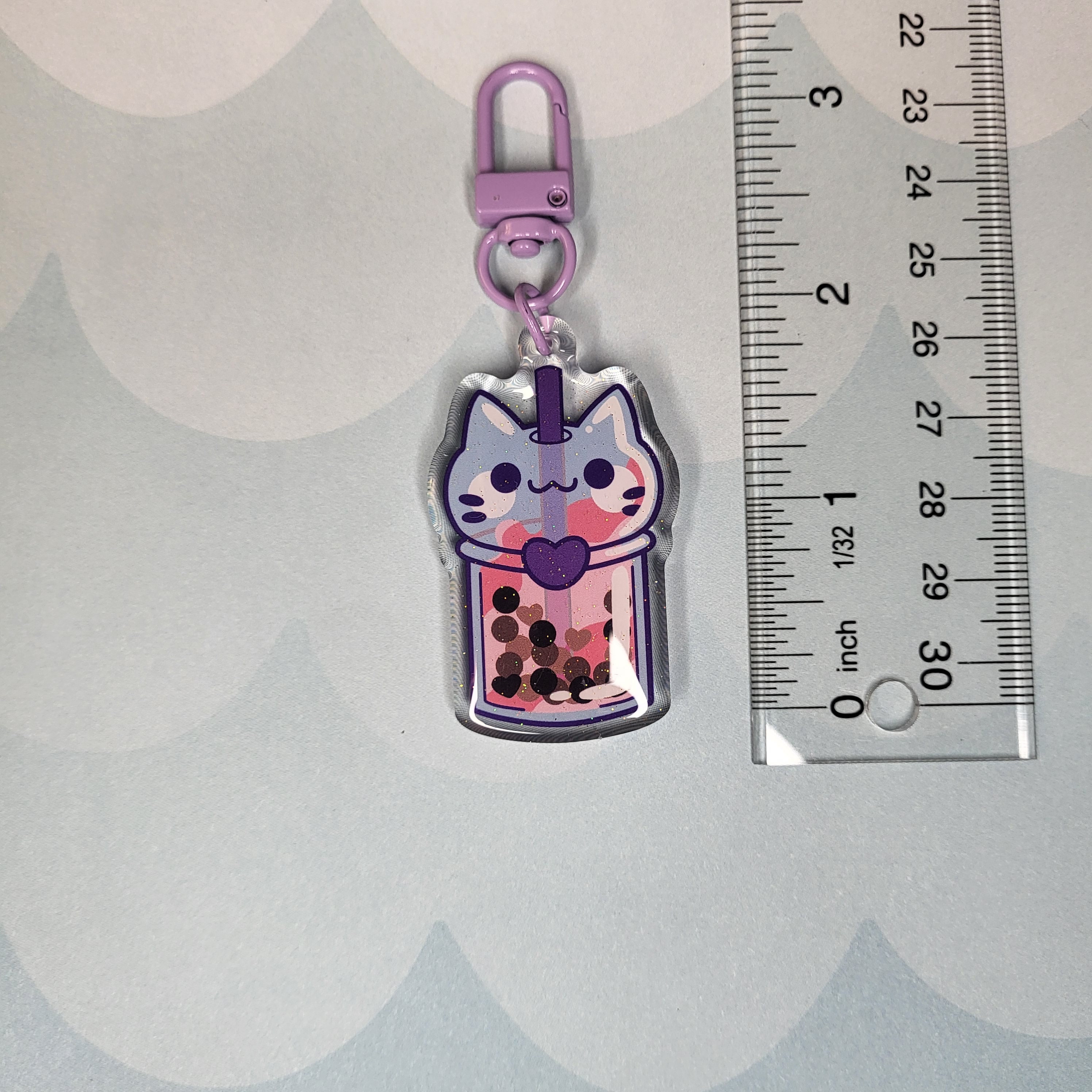 Boba Cat Double Sided Keychain | Backpacks, Keyrings - Etsy
