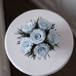 Preserved Flowers, Roses in box, Eternity Flowers, Preserved Roses, Preserved Bouquet, gift box, flowers, bouquet, Christmas Arrangement Baby Blue Roses