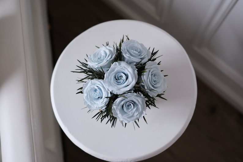 Preserved Flowers, Roses in box, Eternity Flowers, Preserved Roses, Preserved Bouquet, gift box, flowers, bouquet, Christmas Arrangement Baby Blue Roses