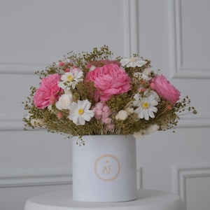 Flower Bouquet, Preserved Rose, Pink Bouquet, Peony Bouquet, Preserved Bouquet, Mother day Bouquet, Bouquet in Box, Pink Peony, Fresh Flower