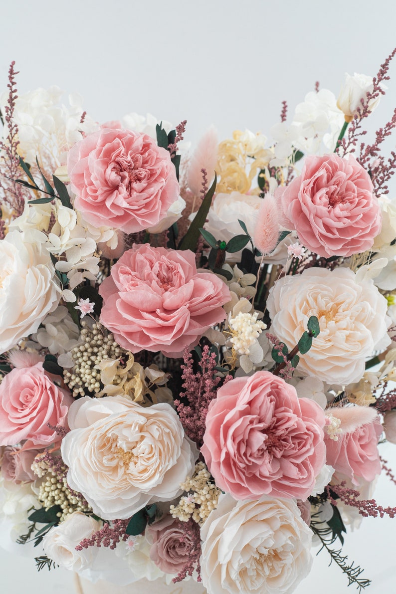 Flowers Bouquet, Preserved Flowers, Eucalyptus, Eternity roses, Preserved Rose, Roses in vase, Eternal Flower, Flowers, Mothers Day, Rose image 4