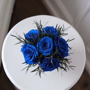 Preserved Flowers, Roses in box, Eternity Flowers, Preserved Roses, Preserved Bouquet, gift box, flowers, bouquet, Christmas Arrangement Royal Blue Roses