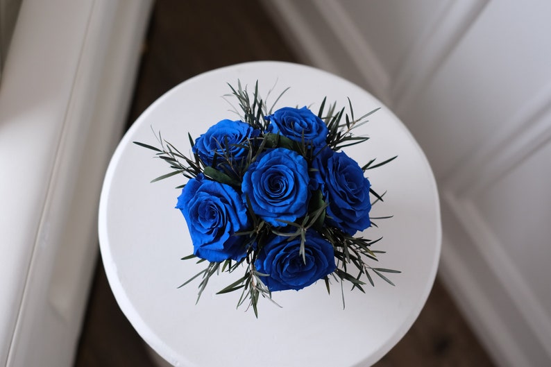 Preserved Flowers, Roses in box, Eternity Flowers, Preserved Roses, Preserved Bouquet, gift box, flowers, bouquet, Christmas Arrangement Royal Blue Roses