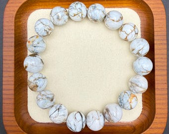 Natural White Opal | 11mm | Stretch Bracelet