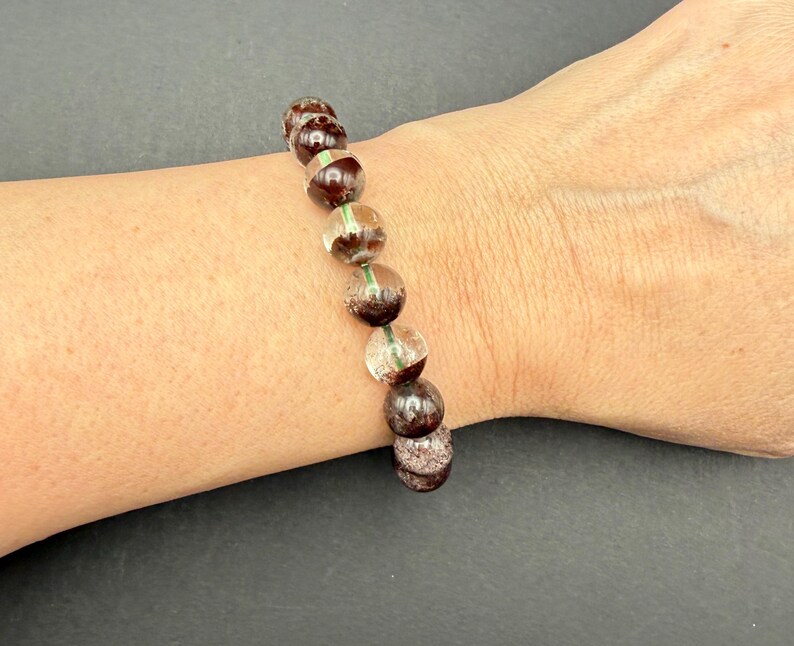 Phantom/Garden Quartz Bracelet (Lodolite) | Natural Inclusions | 10mm | Stretch Bracelet image 8