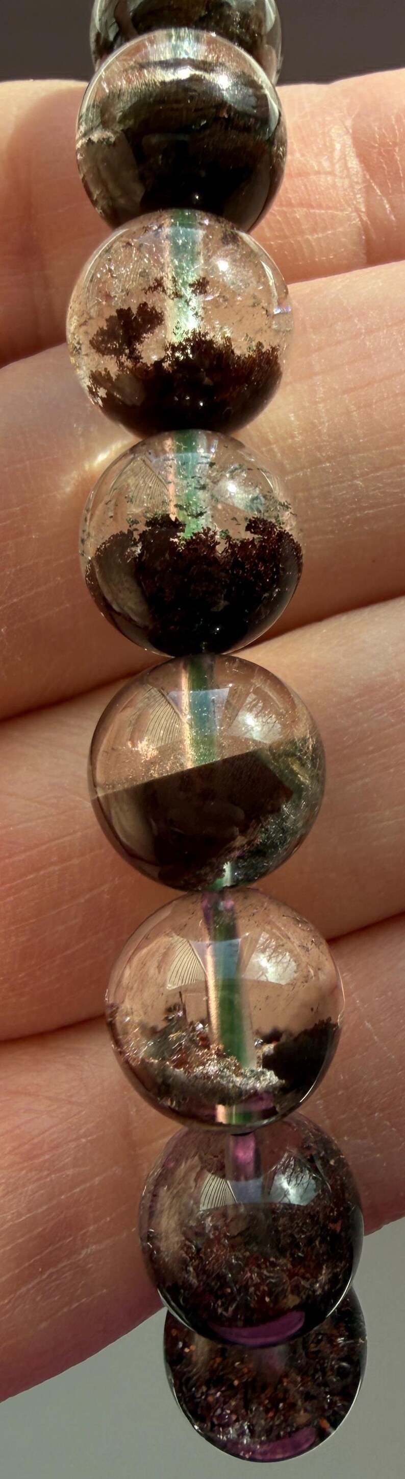Phantom/Garden Quartz Bracelet (Lodolite) | Natural Inclusions | 10mm | Stretch Bracelet image 5