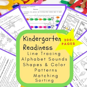 Quaderno di lavoro per la preparazione alla scuola materna: tracciamento delle lettere ABC, abilità con le forbici (download digitale)