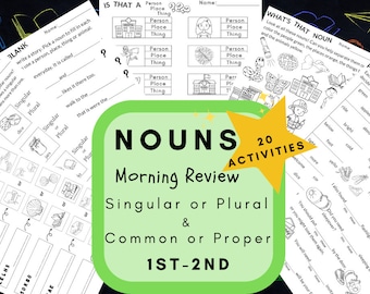 Noun Worksheets - Warm-Up Worksheets | 1st & 2nd Grade Grammar Practice