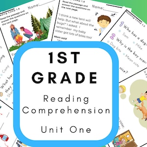 1st Grade Reading Comprehension Worksheets - Unit One