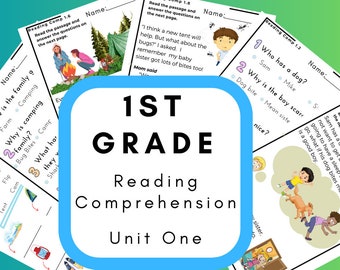 Reading Comprehension 1st grade, Summer Reading, Homeschool Reading Unit One