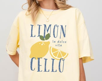 Limoncello T-Shirt, Lemon Shirt, Amalfi Coast, Italy T-Shirt, Vacation T-Shirt, Cocktail T Shirt, Retro Graphic Tee, European Vacation