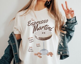 Espresso Martini T-shirt, Retro Espresso Martini Shirt, Vintage Cocktail Tshirt, Bachelorette Party Shirts, Signature Cocktail Tshirts