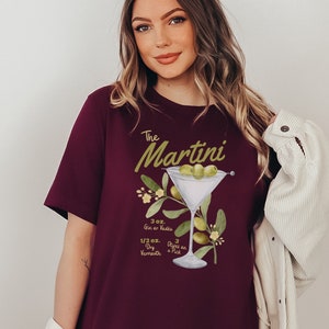The Martini T-shirt, Retro Martini Shirt, Dirty Martini Tee, Vintage Cocktail Tshirt, Bachelorette Party Shirts, Drink Themed Group TShirts