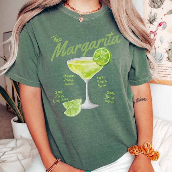 The Margarita T-Shirt, Retro Margarita Shirt, Vintage Cocktail Tshirt, Bachelorette Party Shirts, Drink Themed Group Shirts, Margs and Tacos