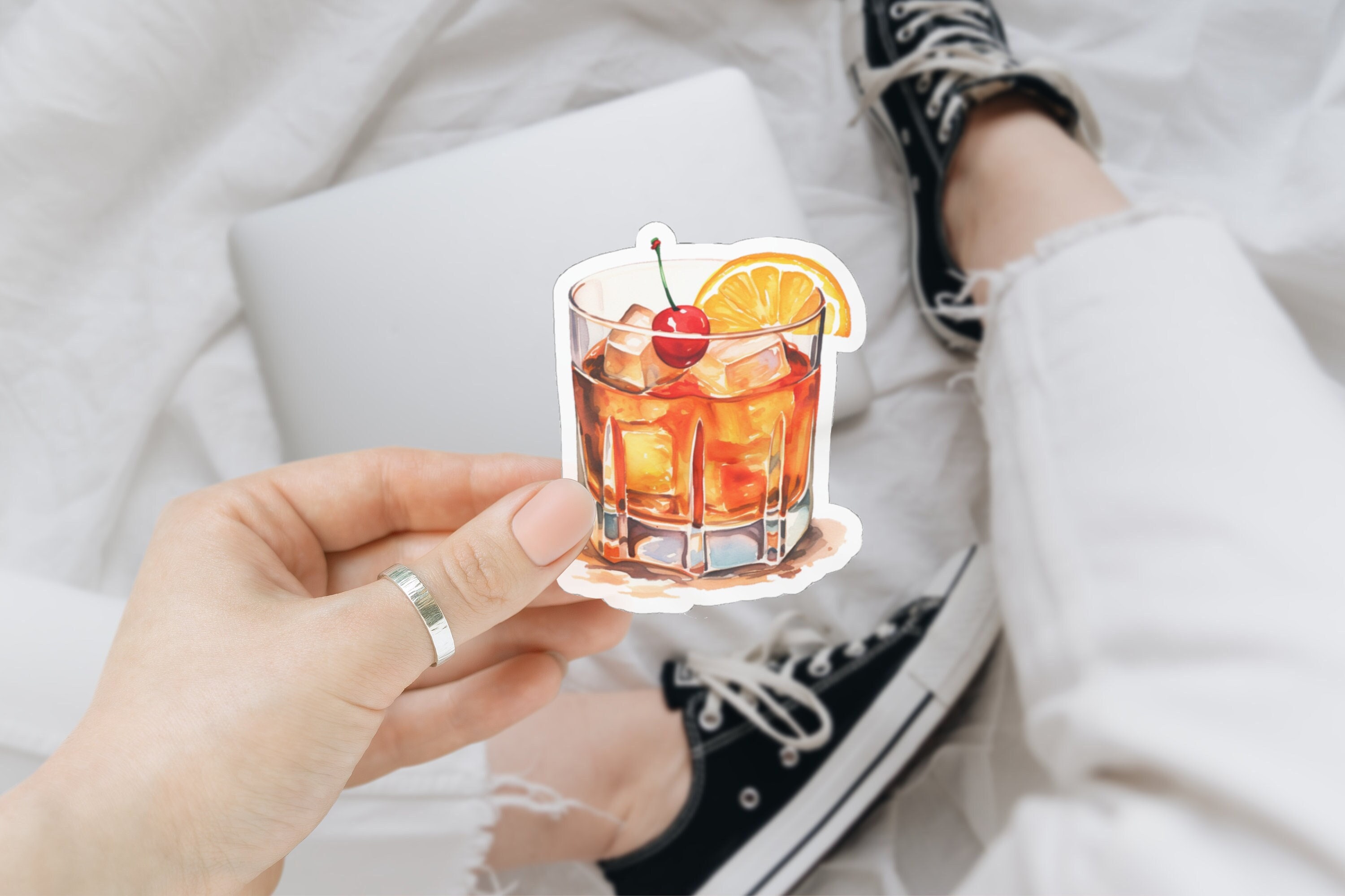 HEYDA Sticker Mix Cocktails – Karton-Sticker Mit Perlen & Glitzer (7,5 X 16,5 Cm)