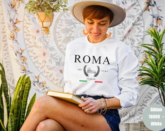 Roma Italia Sweatshirt, Travel To Italy Shirt, Colosseum Sweatshirt, Gift for Travel Lover, Italian Crewneck, Roma Italy, Minimalist Shirt