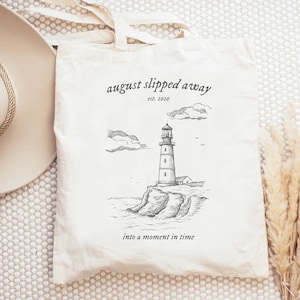 August Slipped Away Cotton Canvas Tote Bag, Into A moment In Time Bag, August Song Tote, Folklore, Folklore Merch