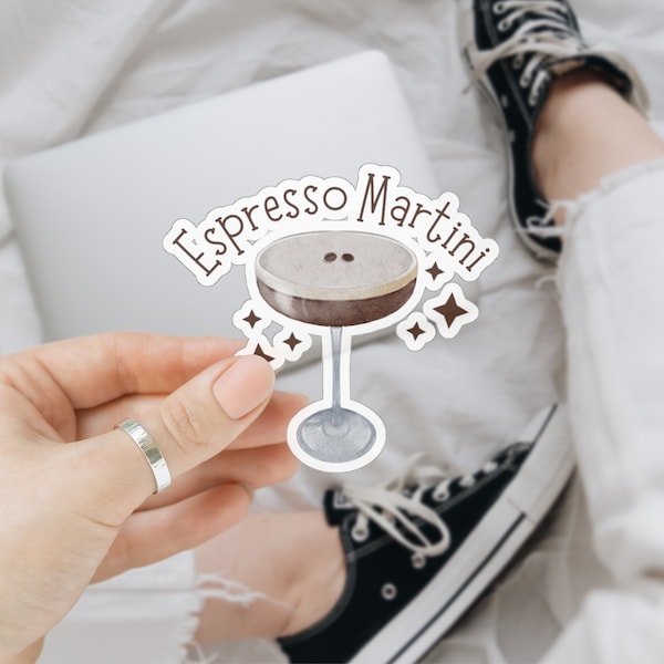 Espresso Martini Sticker, Cocktail Sticker, Vinyl Sticker, Laptop Sticker, Water Bottle Sticker, Coffee Lover Gift, Tini Time