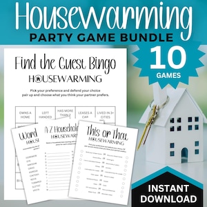 Housewarming Games Bundle, New House Party Game, Housewarming Party Games, Funny Housewarming Game Party, New Home Owner, Printable Games