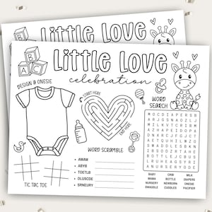 Baby Shower Coloring Placemat, Baby Shower Activity for Kids, Printable Baby Shower Game, Paper Placemats, Instant Download for Baby Showers