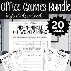 Office Party Games, Work Party Games Bundle, Office Icebreaker Printable Games, Group Activity, Team Building Events, Staff Meetings Party