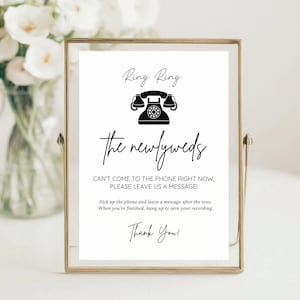 Audio Guestbook Sign, Telephone Guest Book Sign Template, Wedding Audio Guestbook, Alternative Guestbook Sign, Unique Audio Guest Book Sign