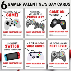 Printable Video Game Valentine&#39;s Day Cards, Classroom Valentines, Boy Valentines Day, Gaming Valentines Day Gift Tags, School Valentines