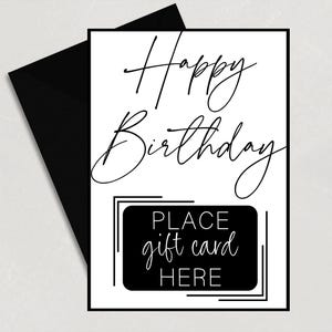 Portatarjetas de regalo minimalista con texto "feliz cumpleaños", etiqueta de "feliz cumpleaños", tarjeta de "feliz cumpleaños" imprimible, etiqueta de regalo de "feliz cumpleaños", etiqueta para portatarjetas de regalo