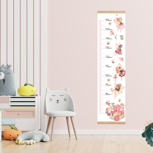 Fee, hoogtemeter, groeimeter, kinderkamer, decor, geheime tuin, meisjeskamer, bloemen