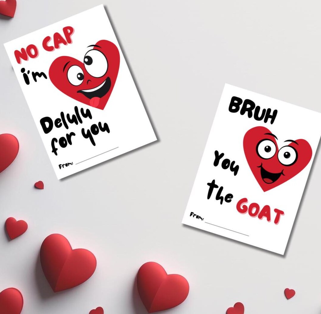 Slang Kids Valentine's Day Cards Funny Printable Tween Valentine ...