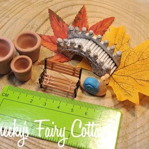 Miniature set, imagination and pretend play. Miniature pieces for fairy gardens and set a scences, Autumn park set. Cute kids