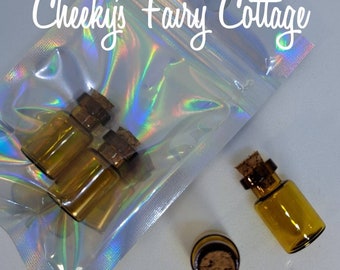 Miniature Brown vial, potion vial, fairy bottle, imagination play.