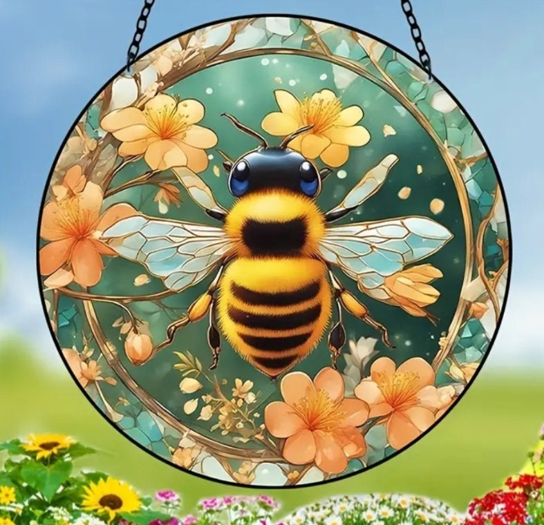 Felt Bumble Bee Decoration, Nursery Decor, Spring Hanging