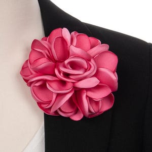 Small Pink Fabric Flower Brooch, Floral pin